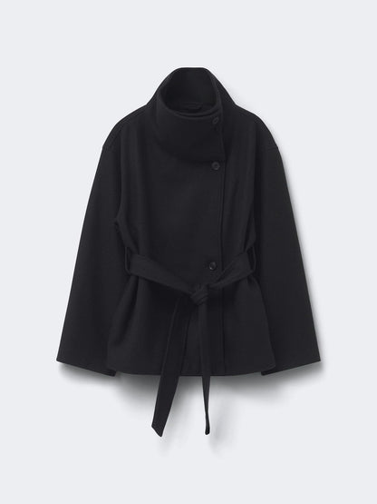 Double-Sided Woolen Stand Collar Coat