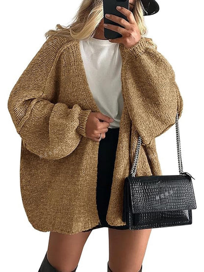 Women's knitted top - European casual sweater coat