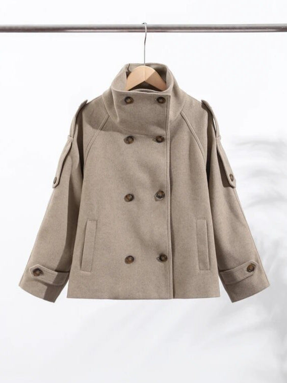 Womens Wool Blend Double Breasted Coat