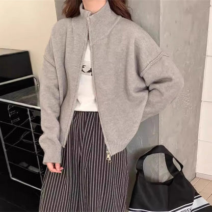 Double Zip Sweater Coat
