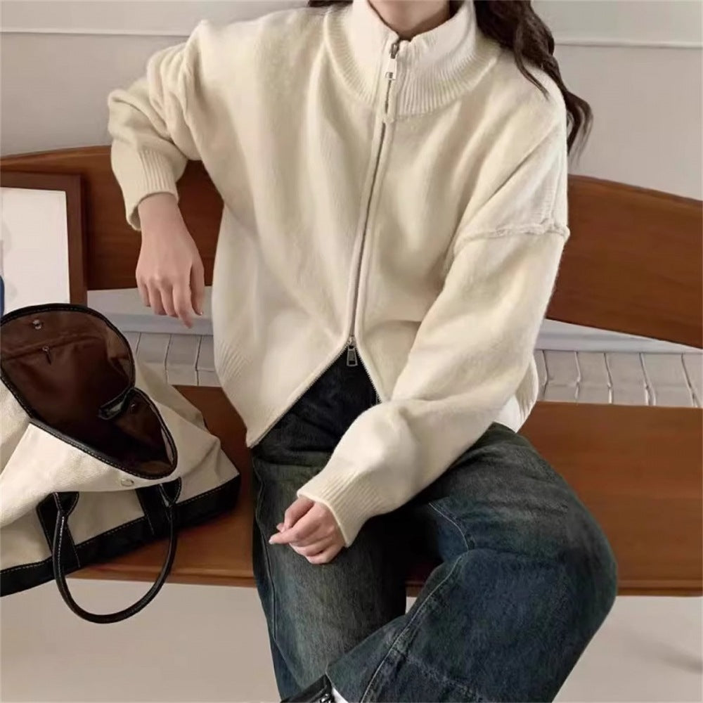 Double Zip Sweater Coat