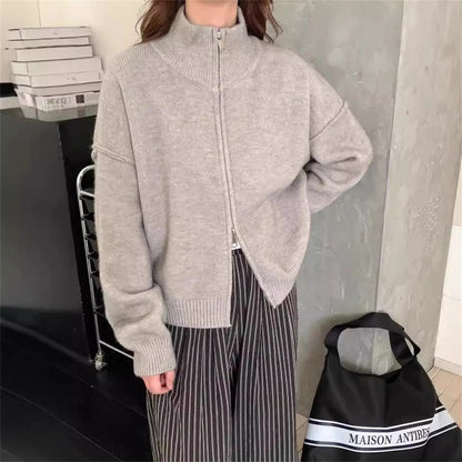 Double Zip Sweater Coat