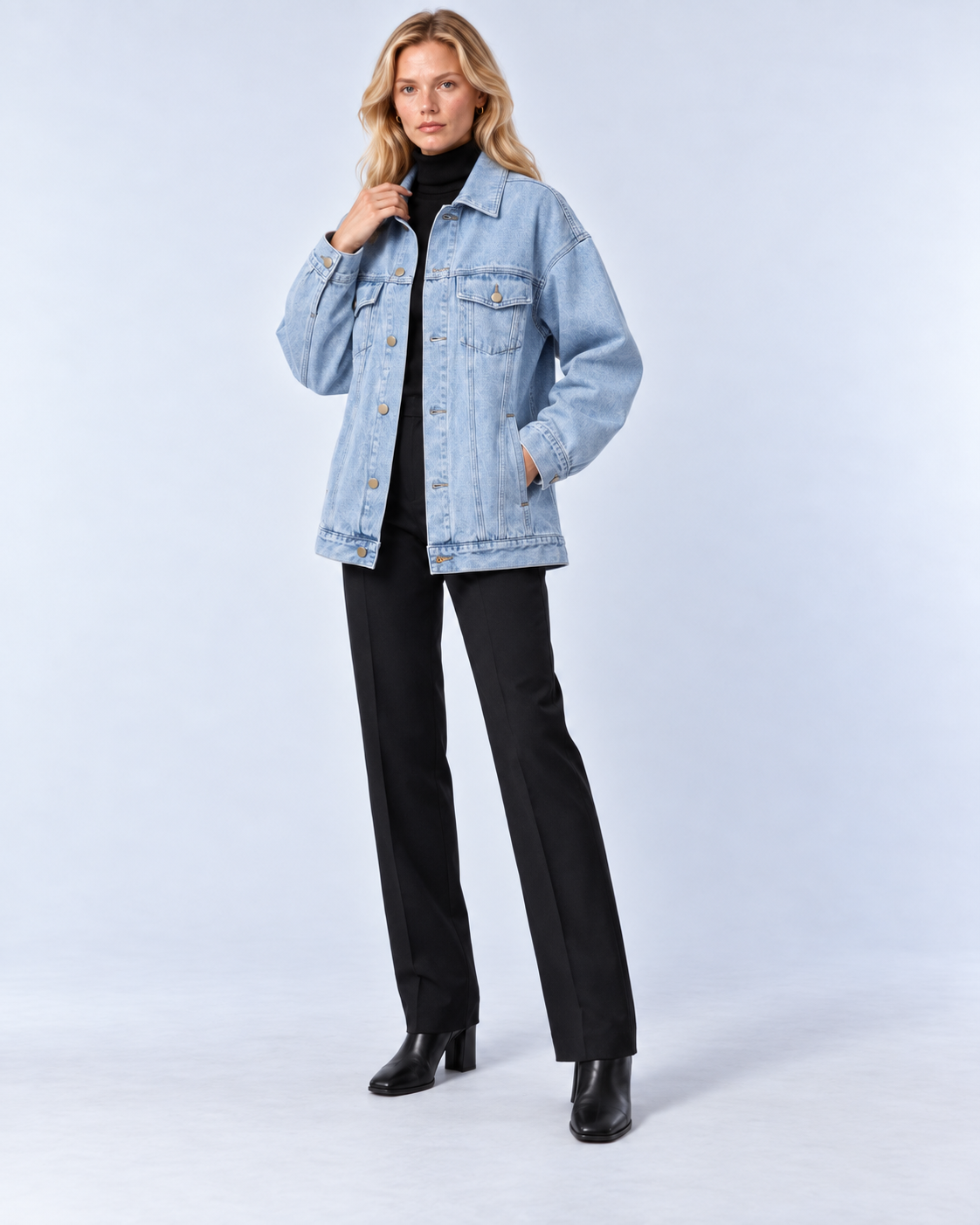Jasnoniebieska kurtka jeansowa oversize