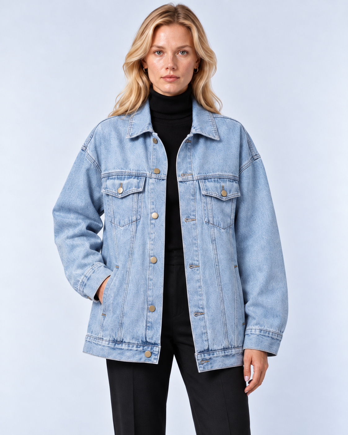 Jasnoniebieska kurtka jeansowa oversize