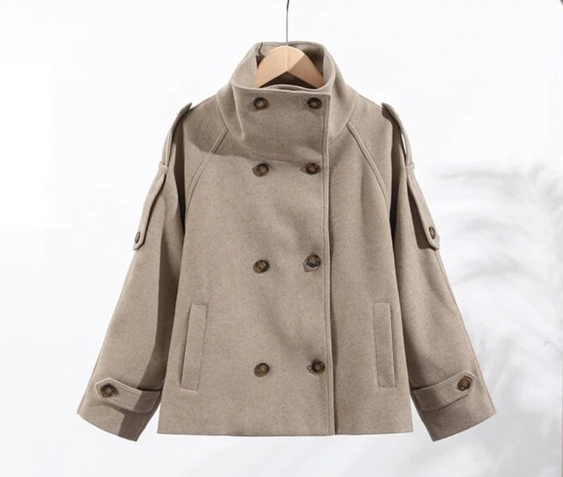 Womens Wool Blend Double Breasted Coat