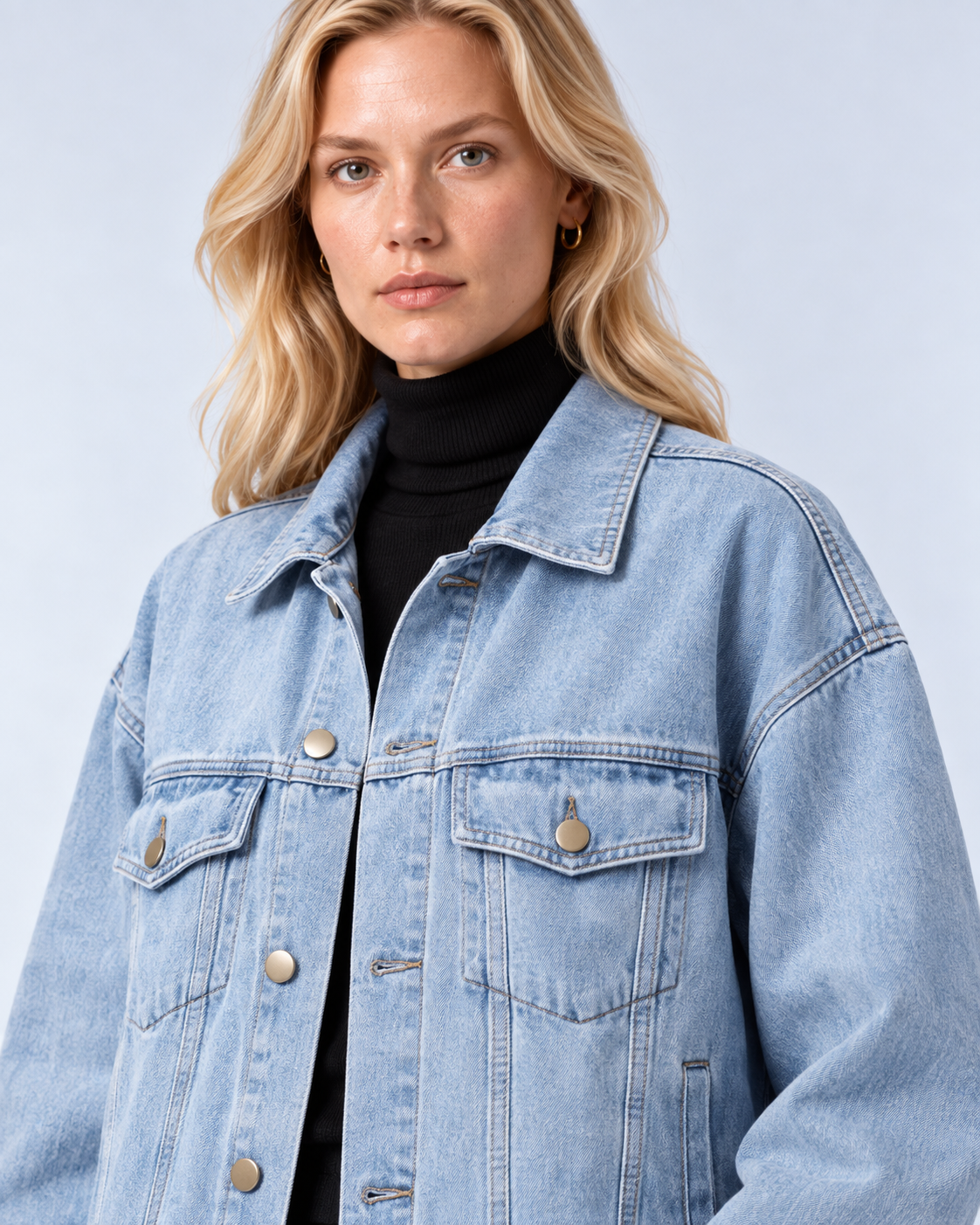 Jasnoniebieska kurtka jeansowa oversize