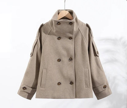 Womens Wool Blend Double Breasted Coat