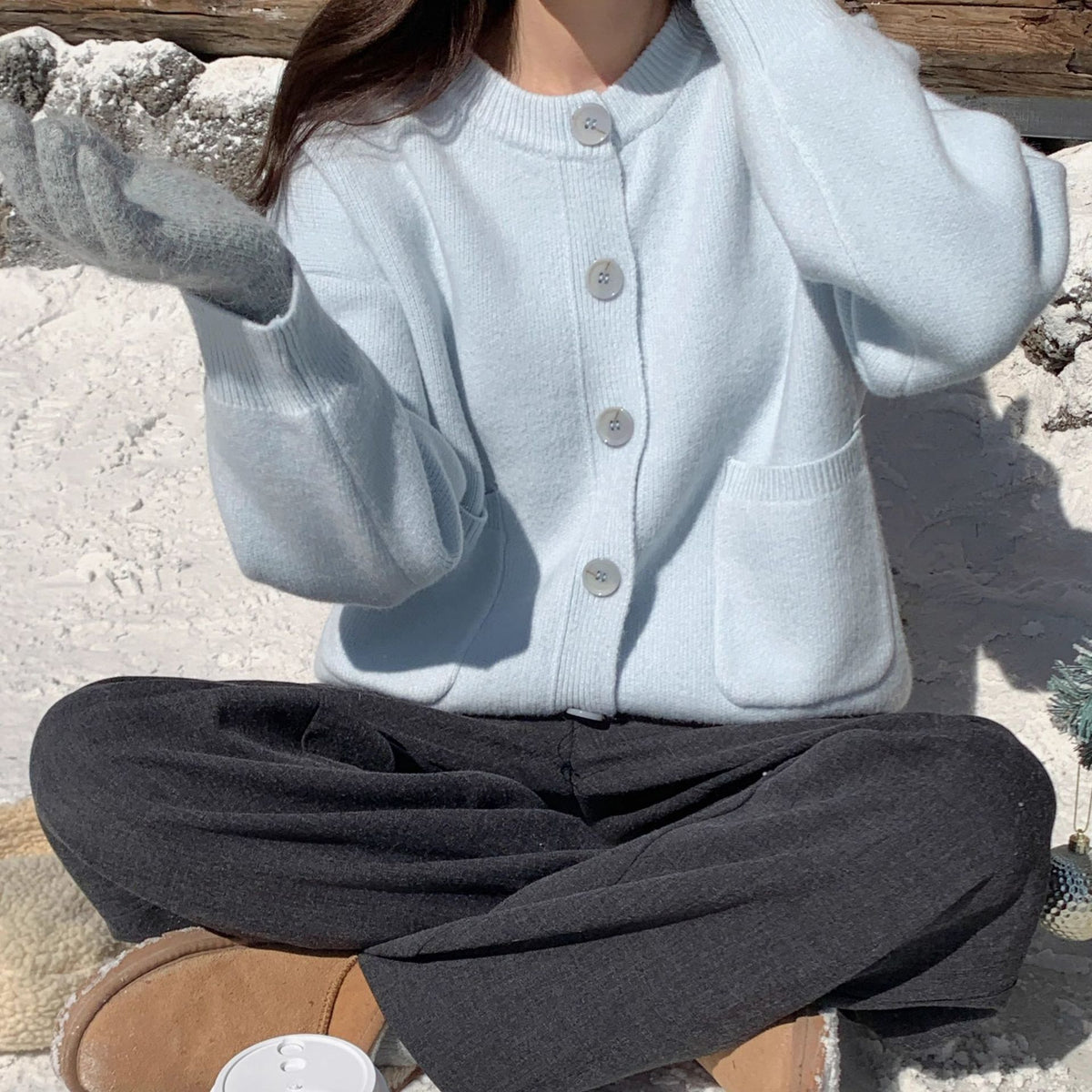 Womens Knit Cardigan Sweater Coat