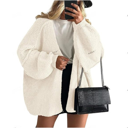 Women's knitted top - European casual sweater coat