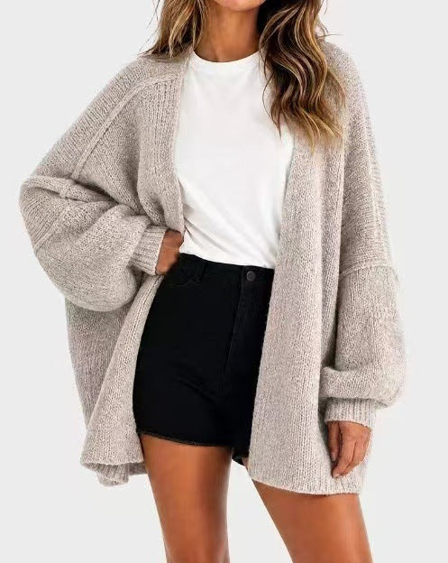 Women's knitted top - European casual sweater coat