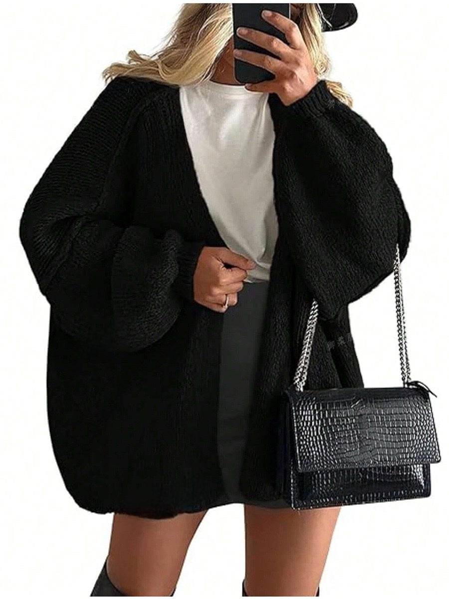 Women's knitted top - European casual sweater coat