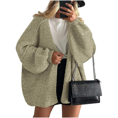 Women's knitted top - European casual sweater coat