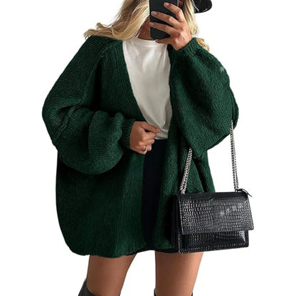 Women's knitted top - European casual sweater coat