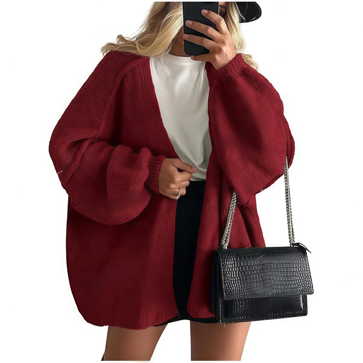Women's knitted top - European casual sweater coat