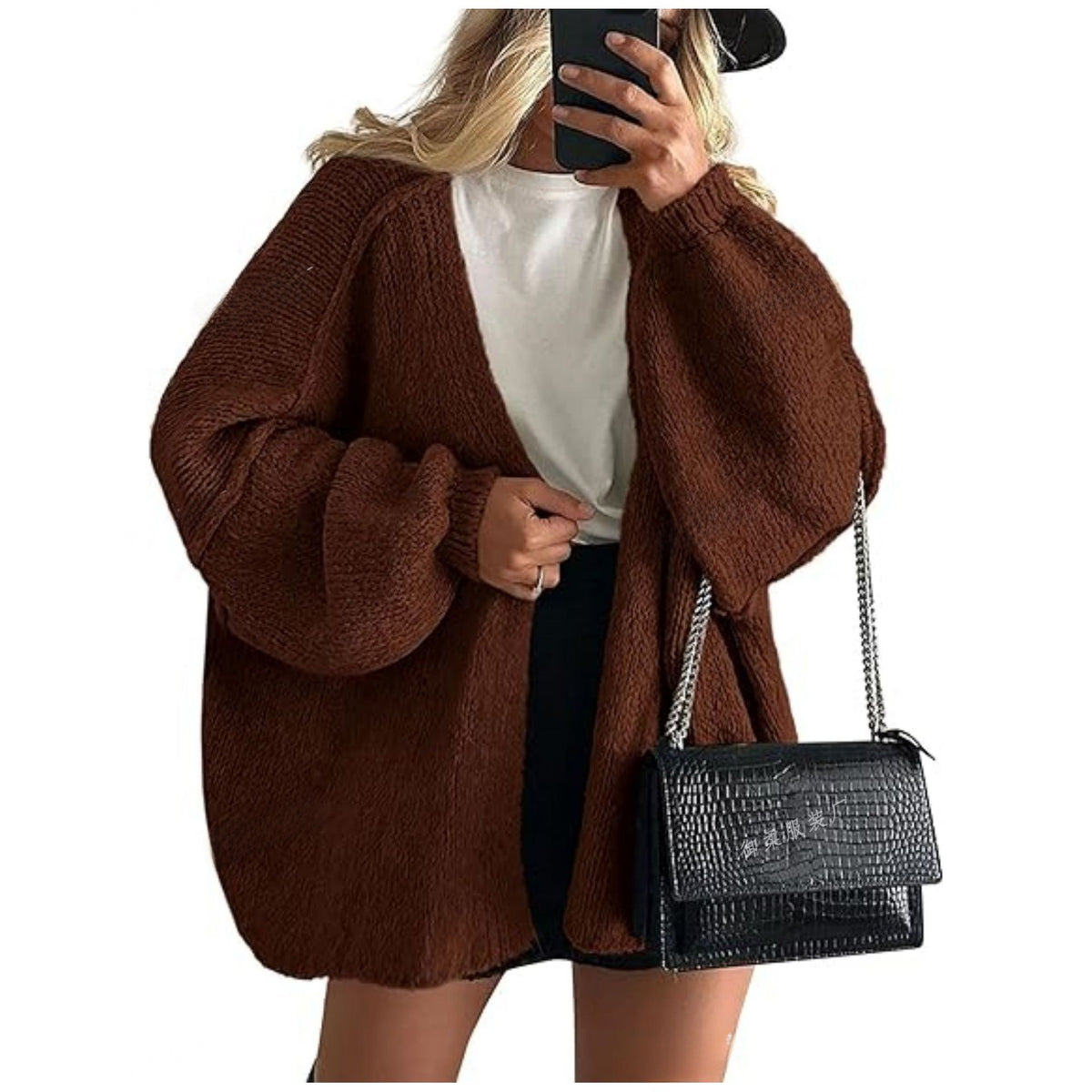 Women's knitted top - European casual sweater coat