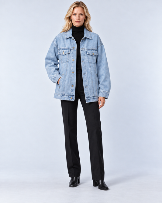 Jasnoniebieska kurtka jeansowa oversize