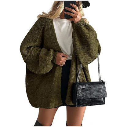 Women's knitted top - European casual sweater coat