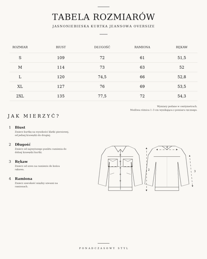 Jasnoniebieska kurtka jeansowa oversize